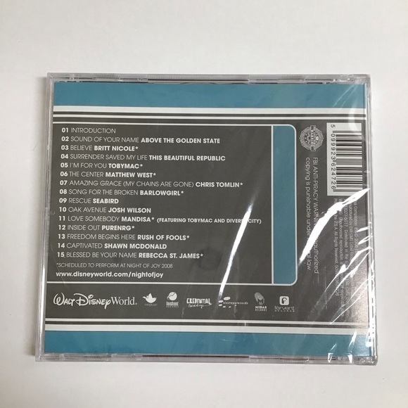 Disney World Night of Joy CD 2008 Hollywood Studios Various Artists Sealed NEW - Picture 2 of 2